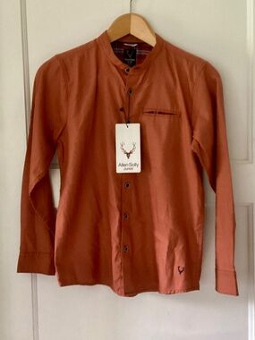 Allen Solly Junior boys' casual shirt Orange Size 10-12 Cotton India NWT Button